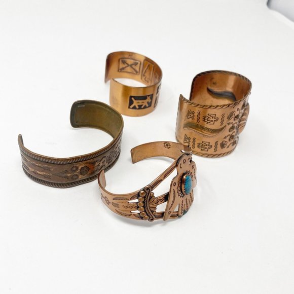 525 Vintage Bell Trading Post solid copper storyteller bracelets jewelry set - Picture 4 of 10